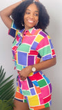 Bad Gal | Color Block Short Set