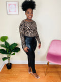 It's Giving | Black Faux Leather Leggings
